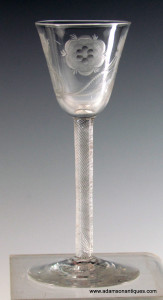 Incised Twist Jacobite Wine Glass C 1750/55