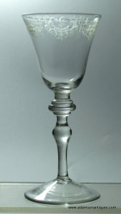 Engraved Light Baluster Wine Goblet C 1735/40