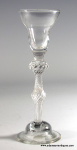 Rare Composite Stem Air Twist Cordial Glass C 1755/60