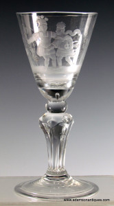 David and Jonathan Pedestal Stem Wine Glass C 1735/40