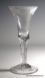 Large Engraved Air Twist Goblet C 1750/55